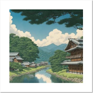 river of life kawase hasui style art japan Posters and Art